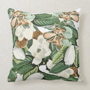 Magnoliaen blommar den blom- lövdekorativ kudde