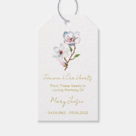 Magnoliafröpaket Begravning Presentkort Presentetikett