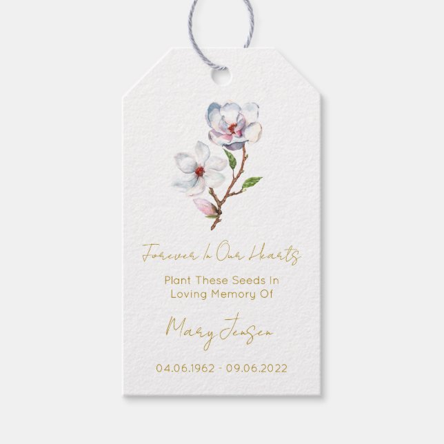 Magnoliafröpaket Begravning Presentkort Presentetikett (Framsidan)