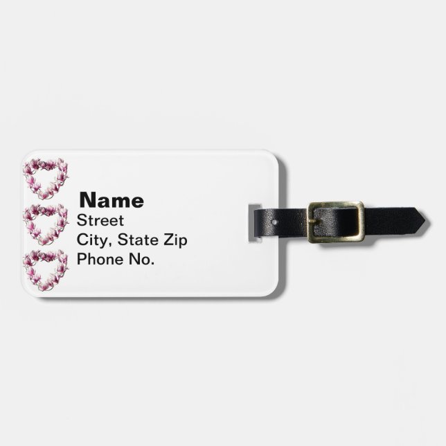 Magnoliahjärta Bagagebricka (Horisontell Framsida)