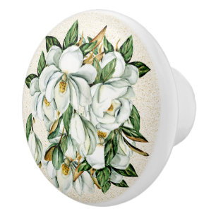 Magnolias Ceramic Drawer Knobs Knopp