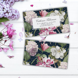 Magnolias och Hydrangeas Antique Botanias Visitkort