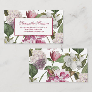 Magnolias other Flowers Antique Botanias Visitkort