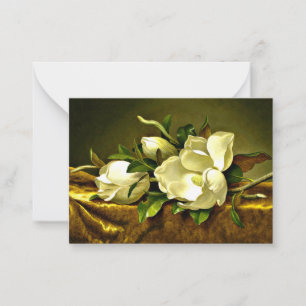 Magnolias vid Guld Velvet Trasa Anteckningskort