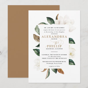Magnoliasinbjudan Vit Inbjudningar