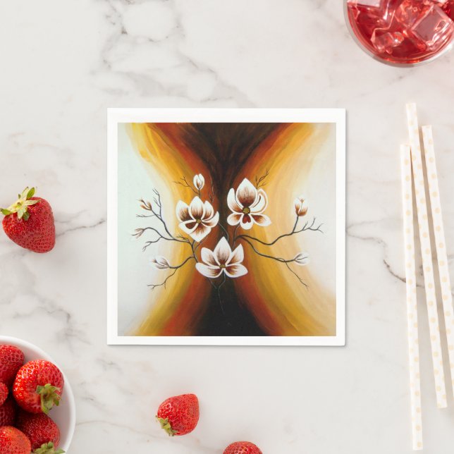 Magnolien, Acryl - Pappersservett (Insitu)