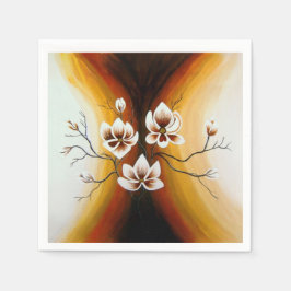 Magnolien, Acryl - Pappersservett