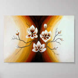 Magnolien, Acryl - Poster