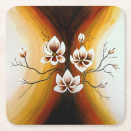 Magnolien, Acryl -  Underlägg Papper Kvadrat