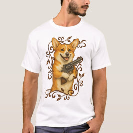 Magnum Corgi I - Scroll Border T Shirt