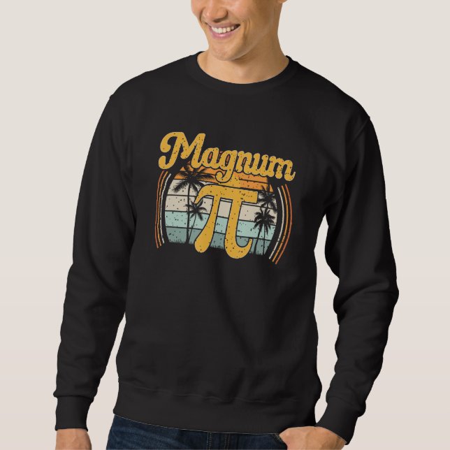 Magnum Pi Math Pi Day Retro Lång Ärmad Tröja (Framsida)