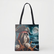 Magnum the Shih Tzu Pirat - Canvas Tote Bag