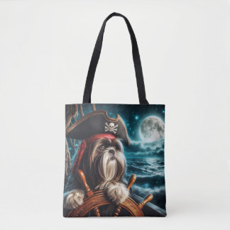 Magnum the Shih Tzu Pirat - Canvas Tote Bag Tygkasse