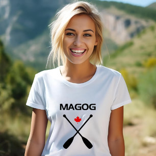 Magog Canada Crossed Paddle Oars Maple Löv T Shirt