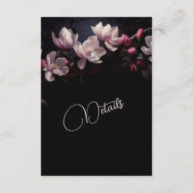 Magolia 3D Blomma Svarta Blommiga Detaljer