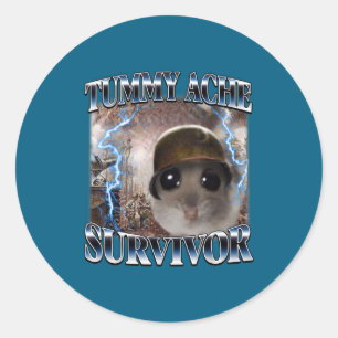 Magontagare Hamster Meme Roligt Skämt Hams Runt Klistermärke
