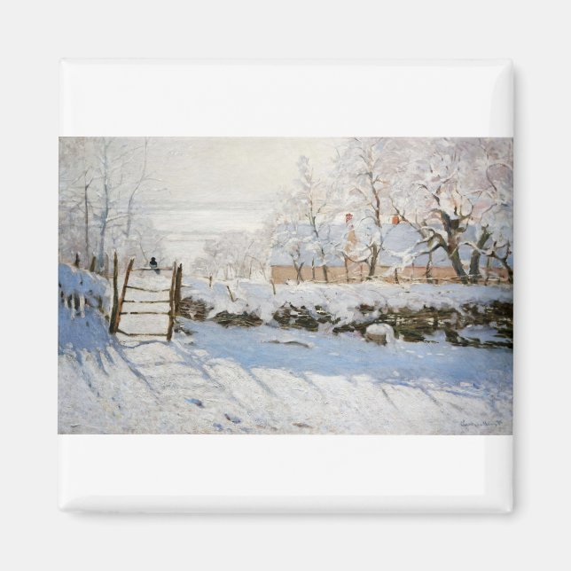 Magpie av Claude Monet Magnet (Framsidan)
