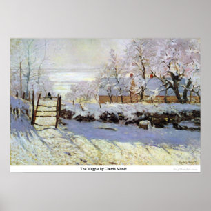 Magpie av Claude Monet Poster