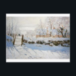 Magpie av Claude Monet Vykort<br><div class="desc">Oscar-Claude Monet (UK: /ˈmɒ neɪ/, USA: /moʊɪ, Millaˈ-/, Fransk: [klod makenexi]; 14 november 1840 - 5 december 1926) var en Fransk målare och grundare av en imponerande målning som ses som en nyckel föregångare till modernisering, särskilt i hans försök att måla naturen enligt hans uppfattning[1]. Under sin långa karriär var...</div>