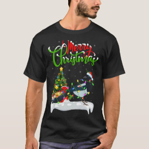 Magpie Bird Julafton Dekorations Santa Magpie Kris T Shirt