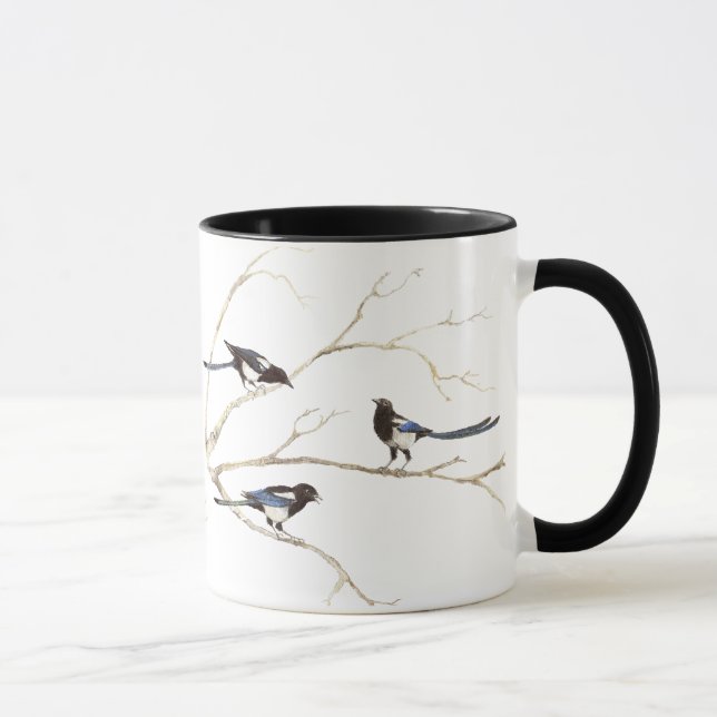 Magpie Bird, Nature, Wildlife Family Mugg (Höger)