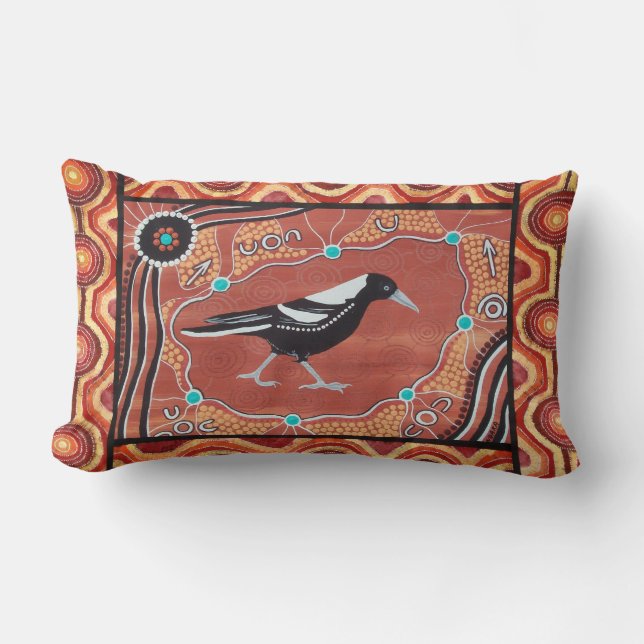 Magpie Dreaming Autumn Pillow Cushion Lumbarkudde (Framsida)