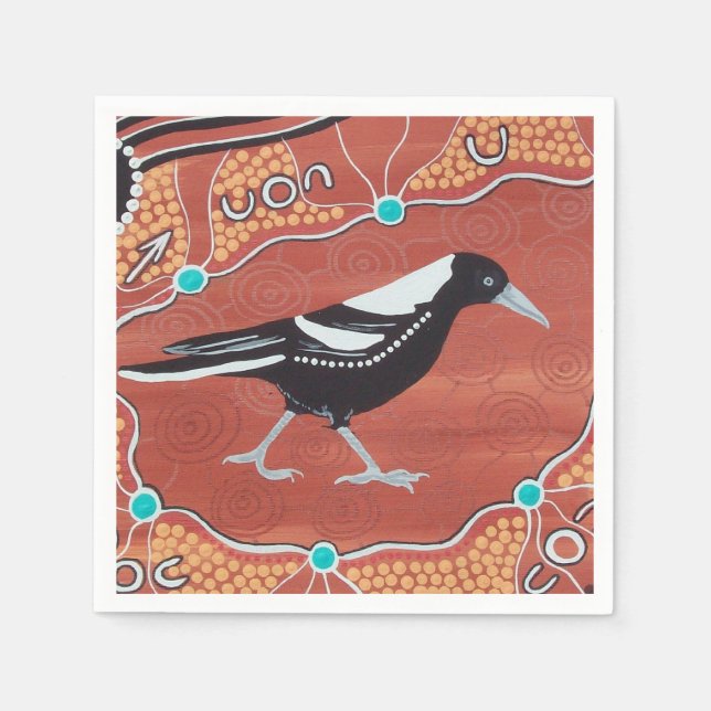 Magpie Dreaming Napkins Pappersservett (Framsidan)