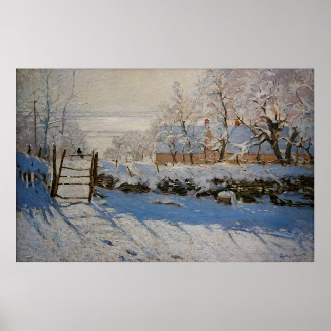 Magpie La Paj av Claude Monet Poster (Framsidan)
