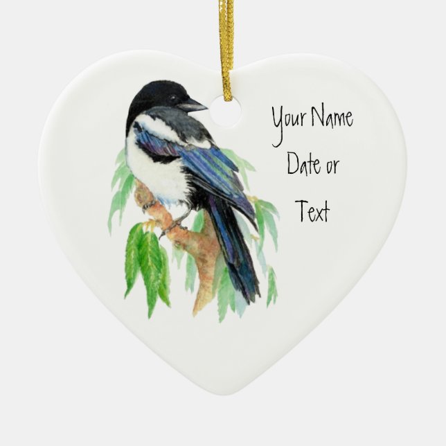 Magpie, Ornament att anpassa, Bird, Natur (Framsidan)