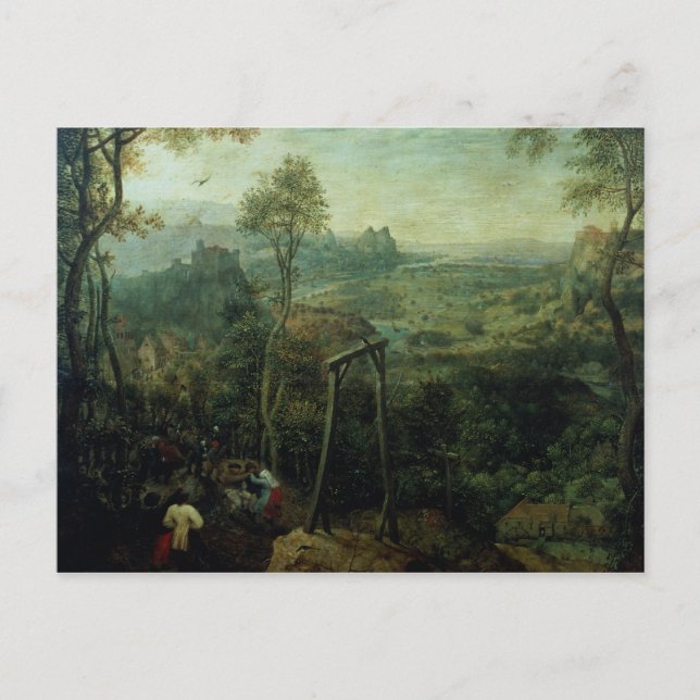 Magpie på galgen, 1568 vykort (Framsida)