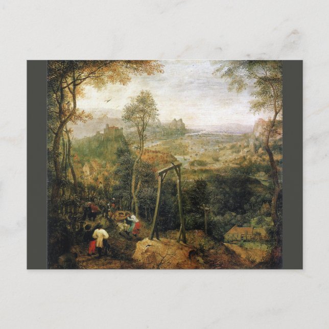 Magpie på Gallow av Pieter Bruegel Vykort (Framsida)