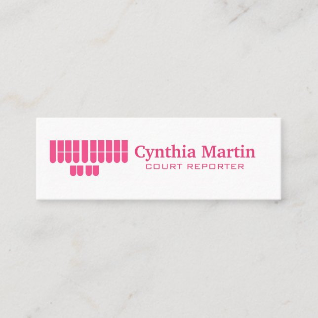 Magra beställnings- domstolreportervisitkortar mini visitkort (Framsida)