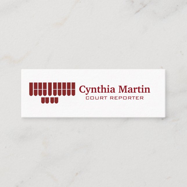 Magra beställnings- domstolreportervisitkortar mini visitkort (Framsida)