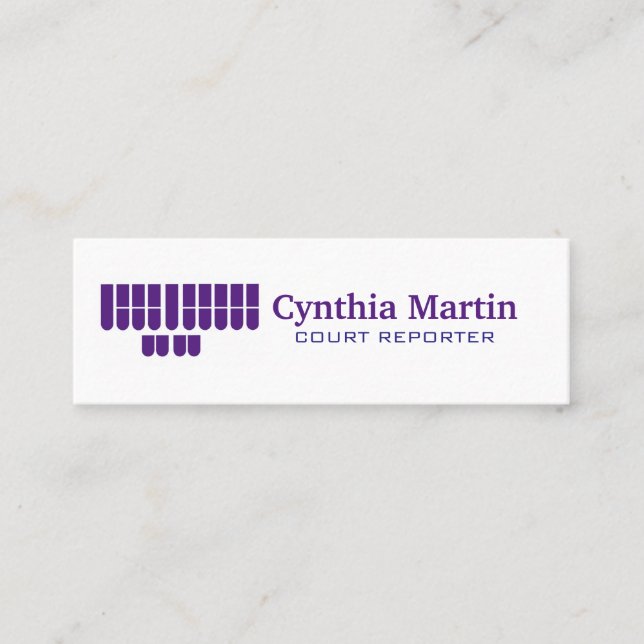 Magra beställnings- domstolreportervisitkortar mini visitkort (Framsida)