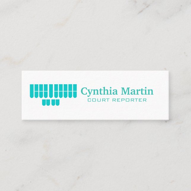 Magra beställnings- domstolreportervisitkortar mini visitkort (Framsida)