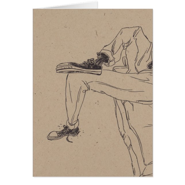 Magra gymnastikskor hälsningskort (Framsidan)