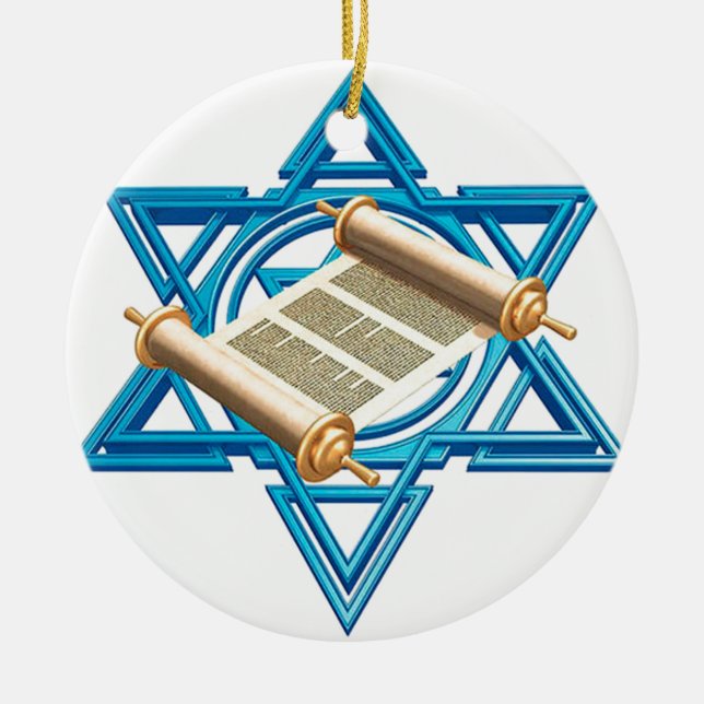 Maguen David Torah Julgransprydnad Keramik (Framsidan)