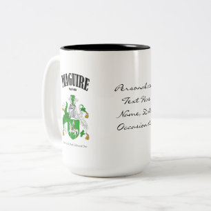 Maguire Family Crest, Translation & Meaning Två-Tonad Mugg
