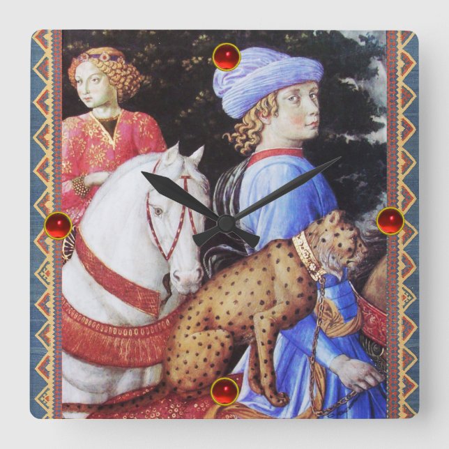 Magus Melchior,Horse Riders,Vild katt Fyrkantig Klocka (Framsida)