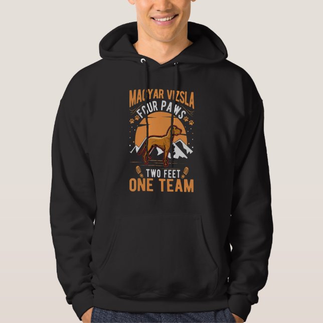 Magyar Vizsla four paws two feet one team Magyar V Hoodie (Framsida)