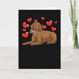 Magyar Vizsla Hund med mjukisdjur och hjärta Kort