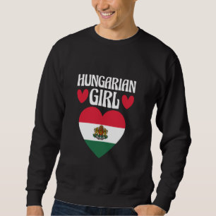 Magyar Women Funny Hungary Flagga Patriotic Hungar Lång Ärmad Tröja