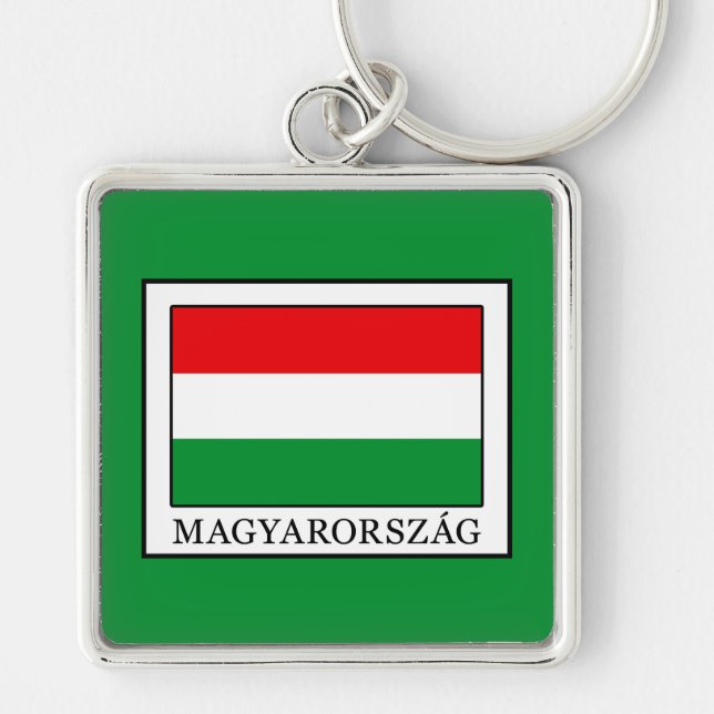 Magyarorszag Fyrkantig Silverfärgad Nyckelring (Framsidan)