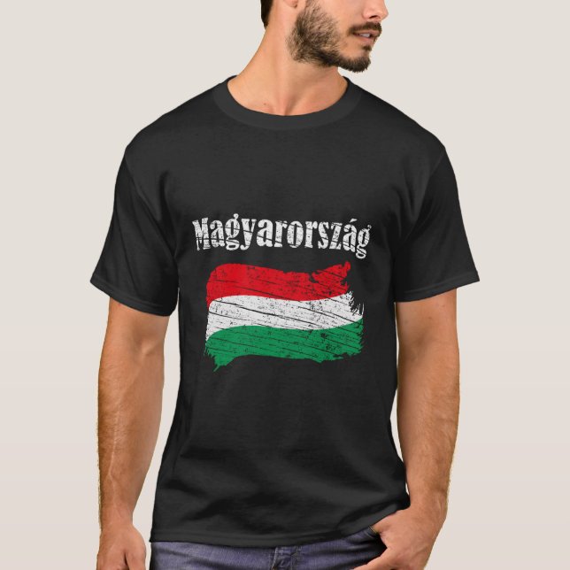 Magyarorszag Ungerns Flagga T Shirt (Framsida)