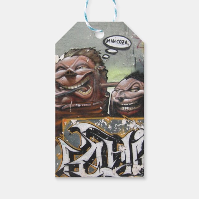 Mah coza, Graffiti, Anpassningsbar Gift Märkre i S Presentetikett (Framsidan)