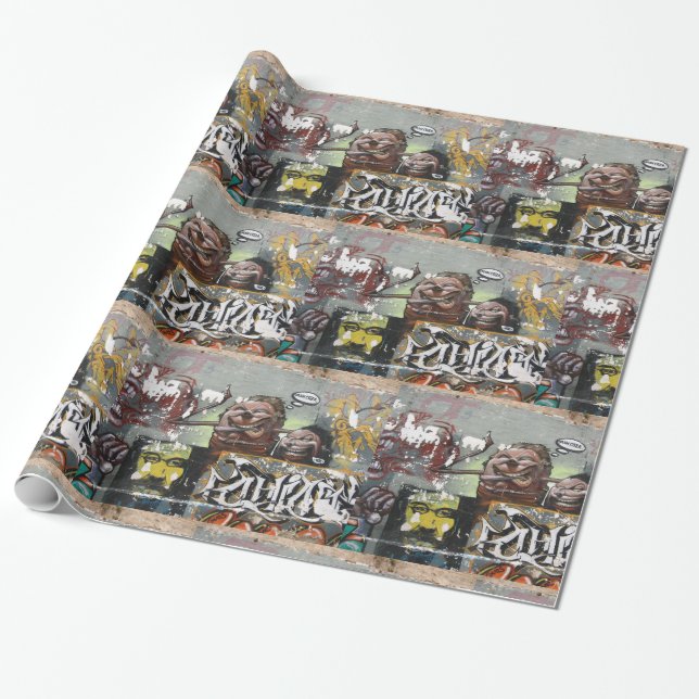 Mah coza, Graffiti,Spanien Blank Glansigt Omslagsp Presentpapper (Utrullad)