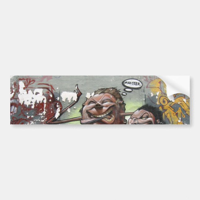 Mah coza, Graffiti, Spanien, Bumper Sticker Bildekal (Framsidan)