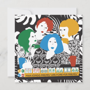 Mah Jong Friends Flat Card Julkort