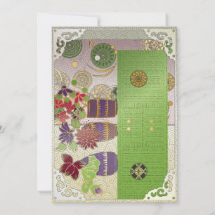 Mah Jong Grönt Bord Flat Card Inbjudningar