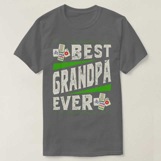 Mah Jong Player Best Grandpa Mahjong T Shirt (Design framsida)